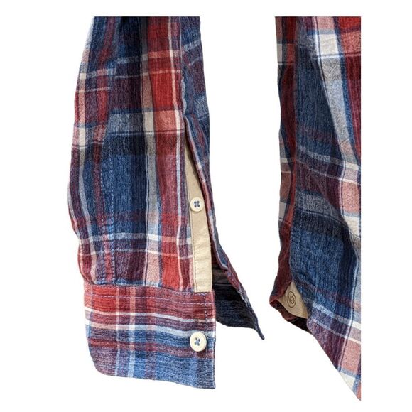 Nifty Genius Men's Plaid Linen & Cotton Blend Casual Button Shirt Size XL - Picture 4 of 7